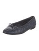 Chanel Interlocking CC Logo Leather Ballet Flats