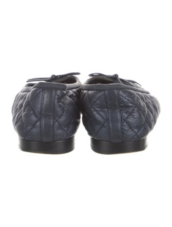 Chanel Interlocking CC Logo Leather Ballet Flats