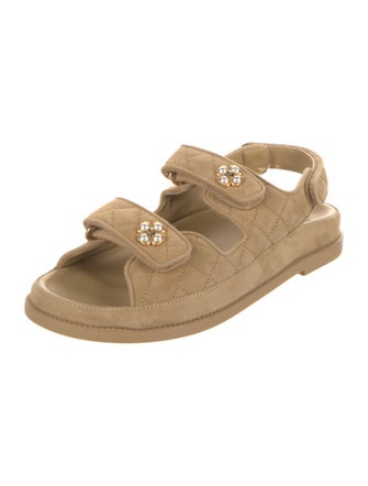 Chanel 2022 Interlocking CC Logo Slingback Sandals