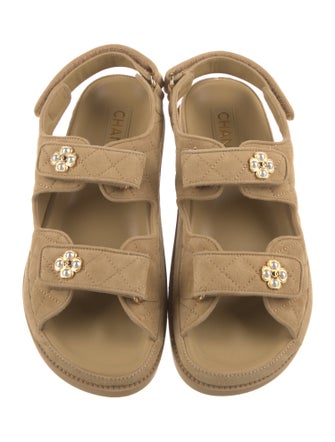 Chanel 2022 Interlocking CC Logo Slingback Sandals