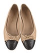 Chanel Interlocking CC Logo Leather Ballet Flats