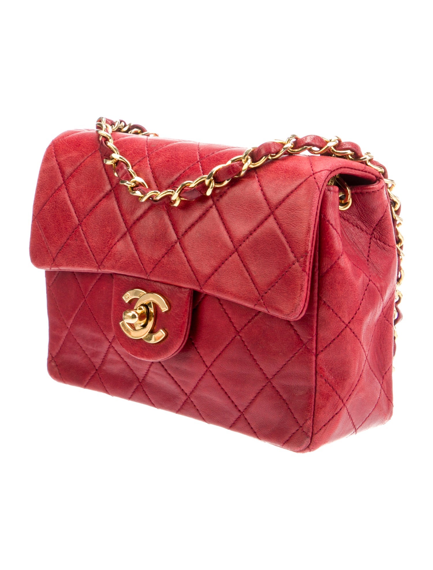 Chanel Vintage Quilted Lambskin Mini Square Flap Bag
