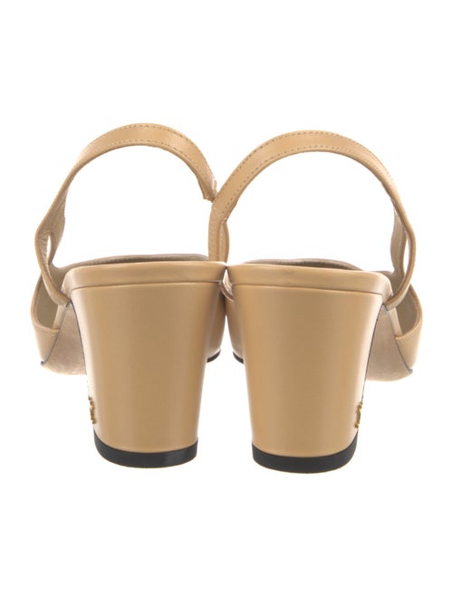 Chanel Interlocking CC Logo Leather Slingback Pumps