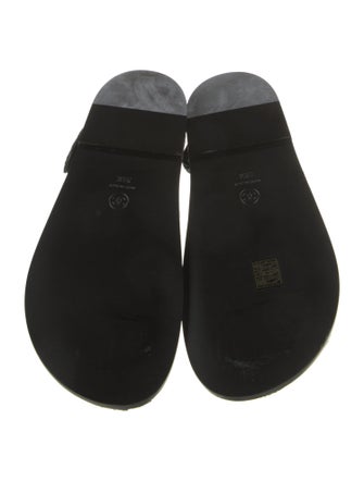 Chanel Interlocking CC Logo Chain-Link Accents Slingback Sandals