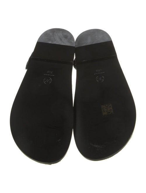 Chanel Interlocking CC Logo Chain-Link Accents Slingback Sandals