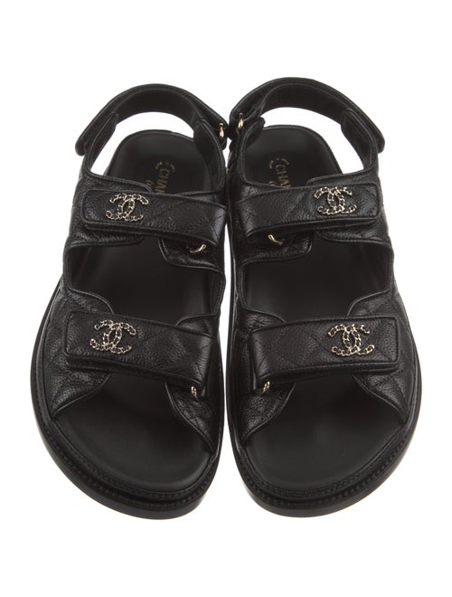 Chanel Interlocking CC Logo Slingback Sandals