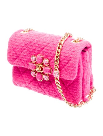 Chanel 2022 Quilted Mini Tweed Bijoux Flap Bag