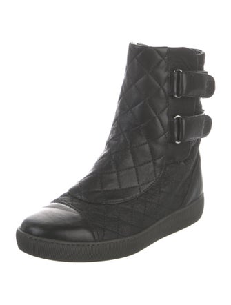 Chanel 2010's Interlocking CC Logo Lace-Up Boots