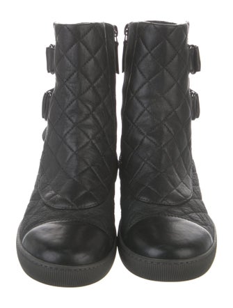 Chanel 2010's Interlocking CC Logo Lace-Up Boots