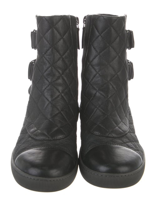 Chanel 2010's Interlocking CC Logo Lace-Up Boots