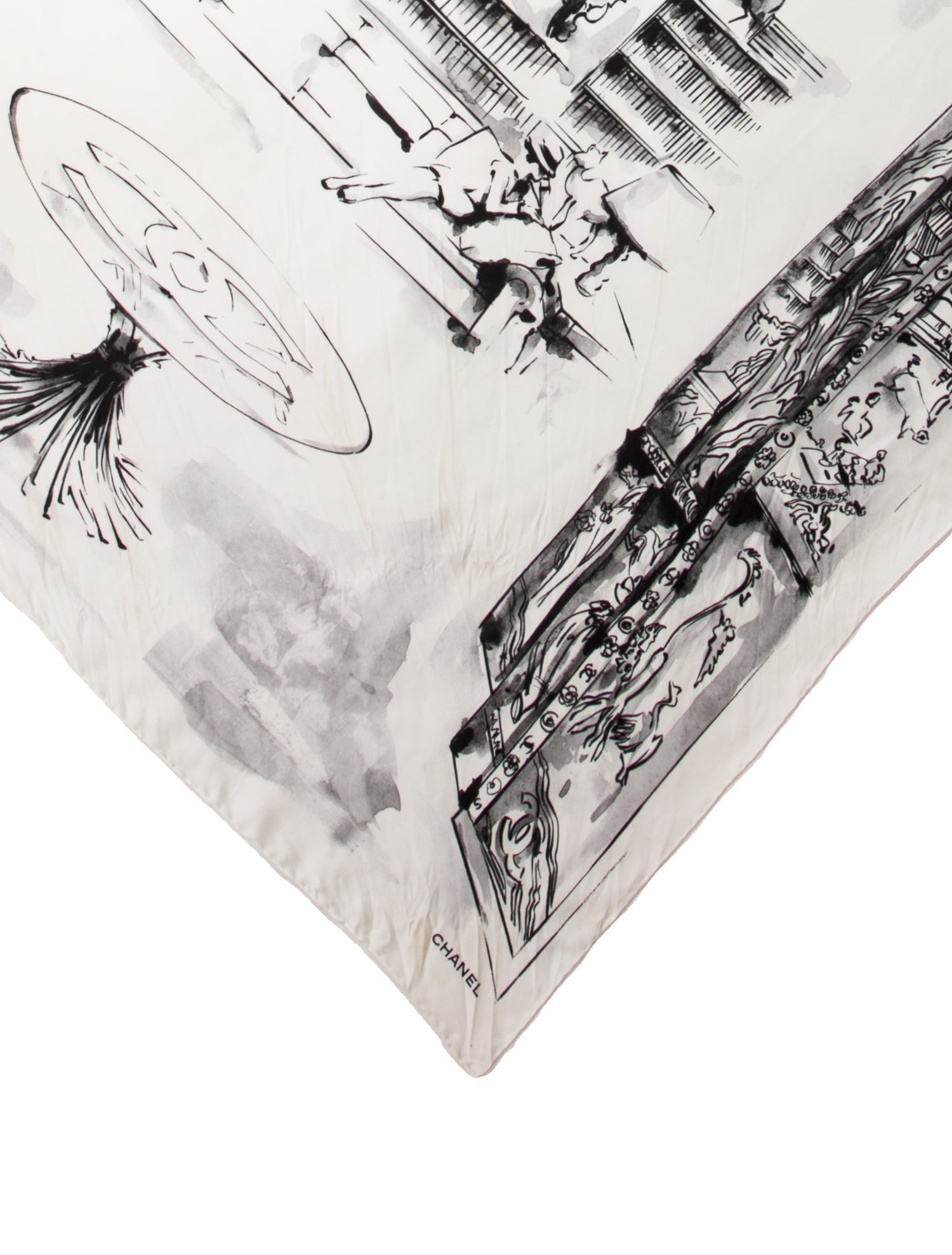 Chanel Silk Interlocking CC Logo Scarf