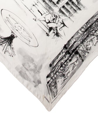 Chanel Silk Interlocking CC Logo Scarf