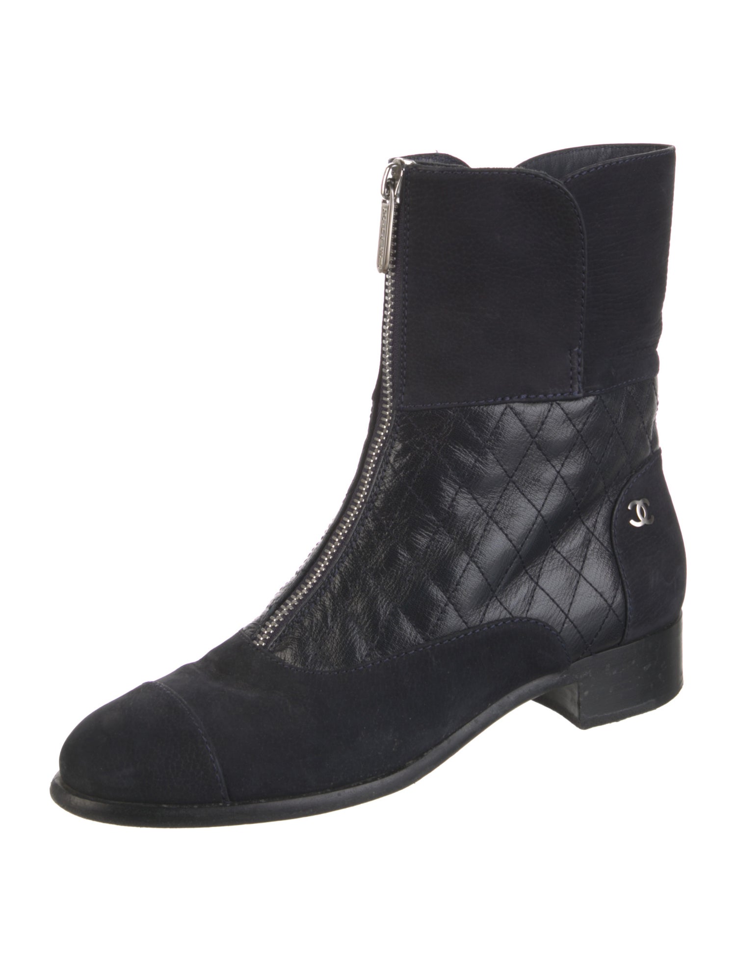 Chanel 2016 Interlocking CC Logo Combat Boots