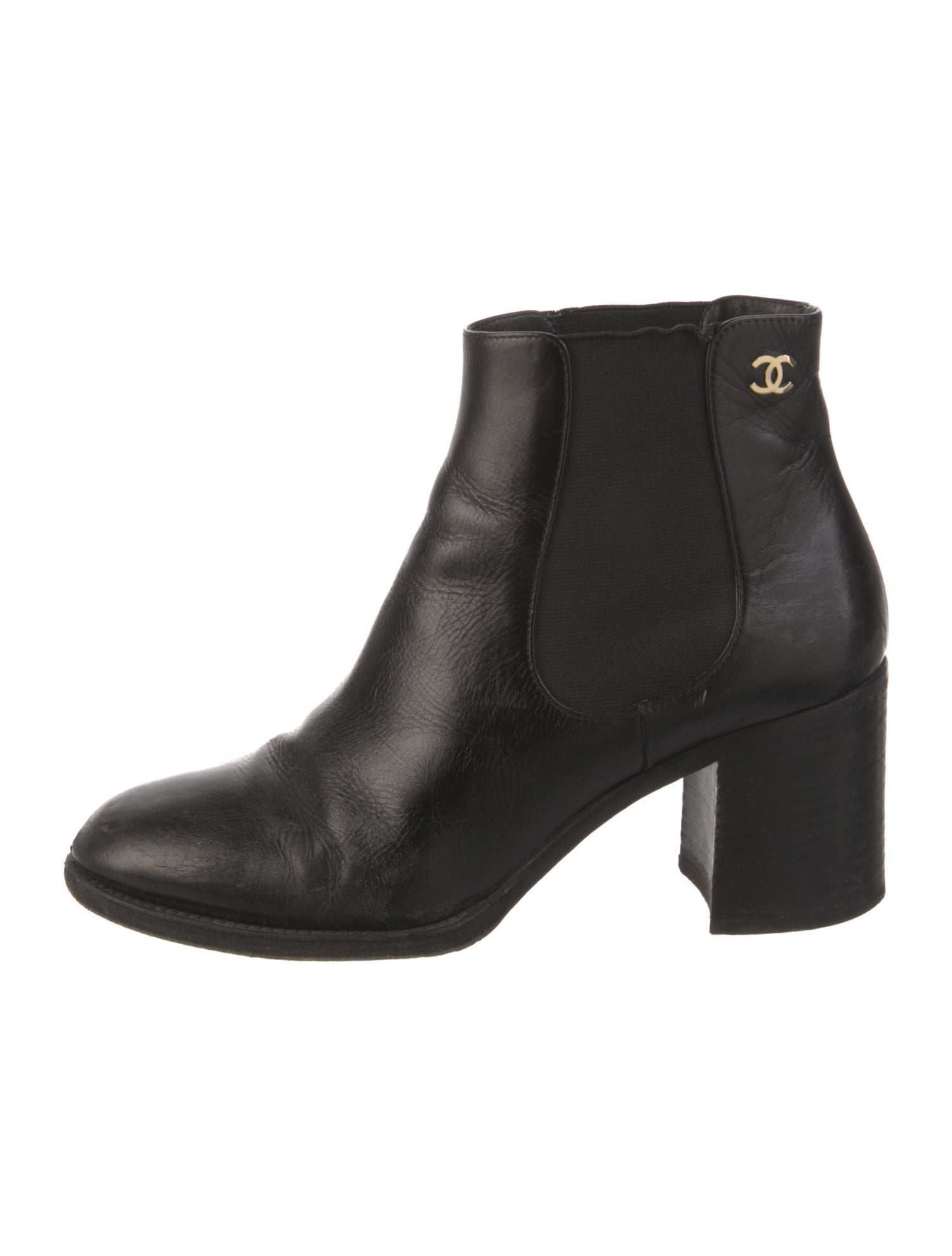 Chanel 2017 Interlocking CC Logo Chelsea Boots