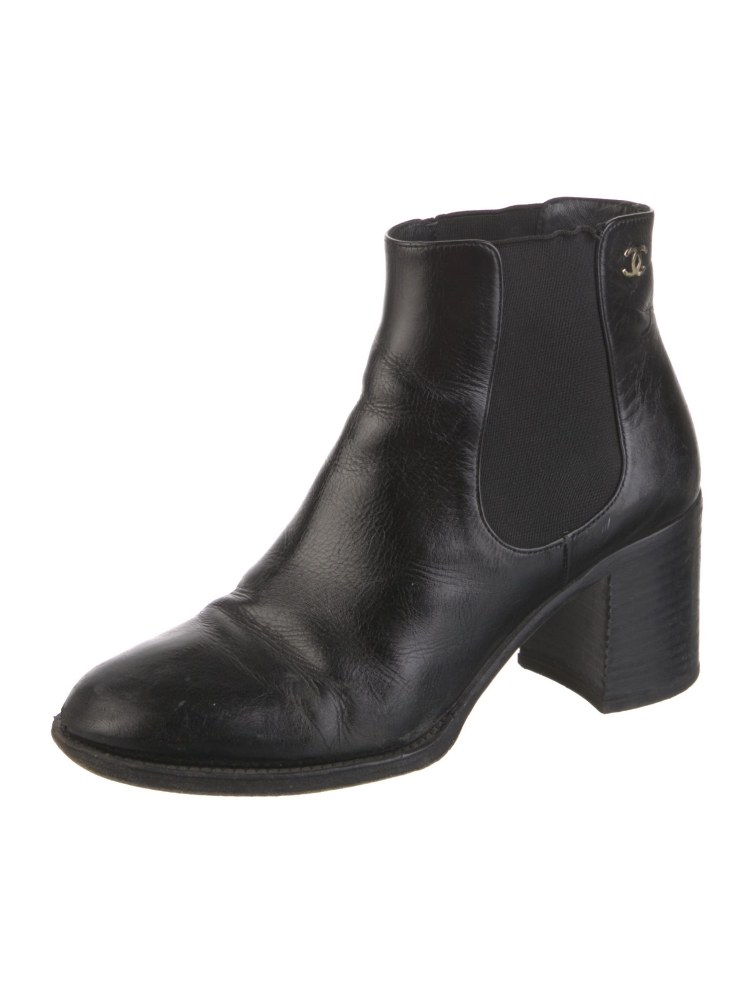 Chanel 2017 Interlocking CC Logo Chelsea Boots