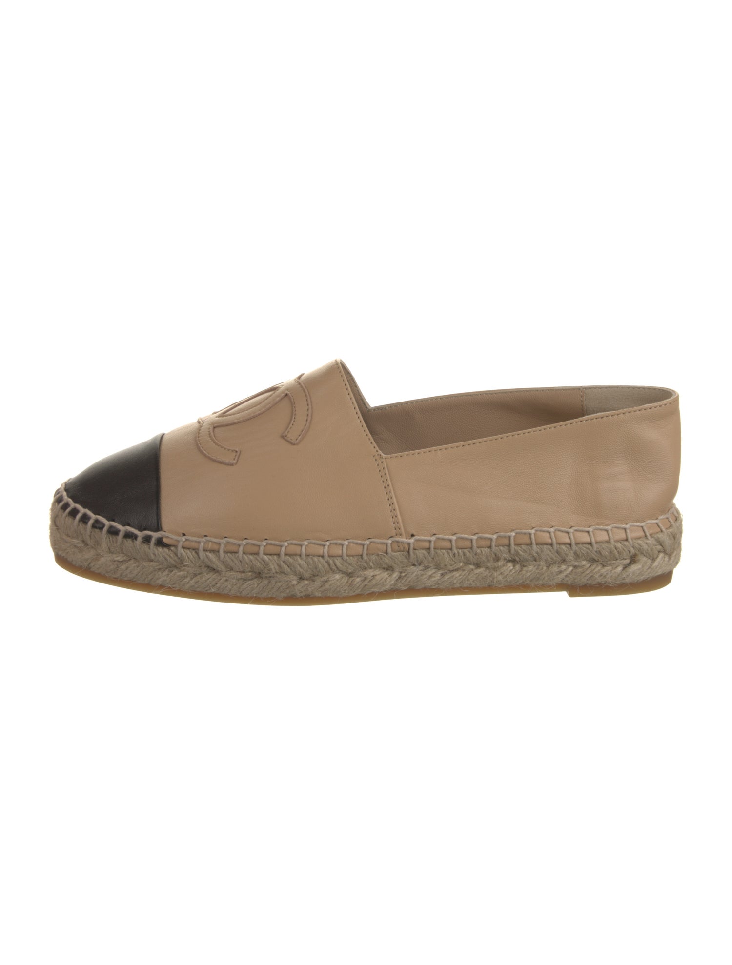 Chanel Interlocking CC Logo Lambskin Espadrilles w/ Tags