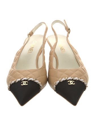 Chanel 2023 Interlocking CC Logo Slingback Pumps