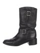 Chanel Interlocking CC Logo Leather Moto Boots