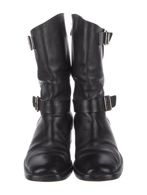 Chanel Interlocking CC Logo Leather Moto Boots