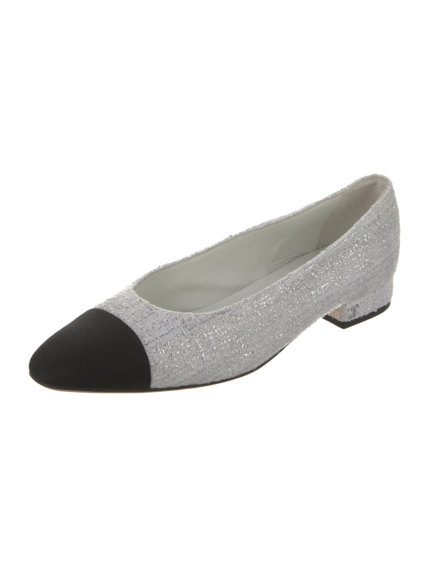 Chanel Interlocking CC Logo Tweed Flats