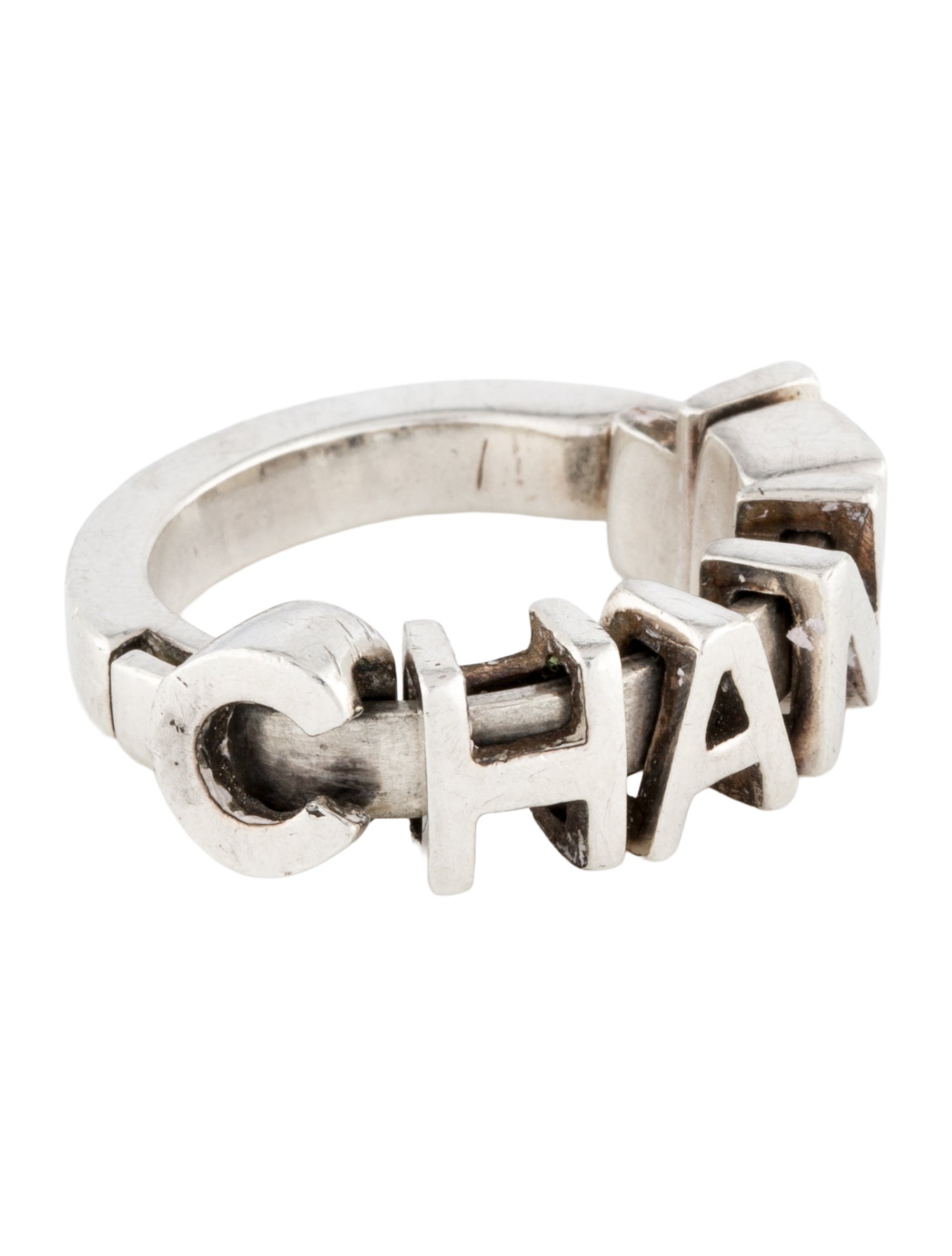 Chanel Vintage Sliding Logo Ring