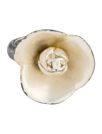Chanel Camellia CC Cocktail Ring