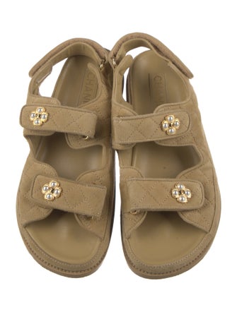 Chanel 2021 Interlocking CC Logo Slingback Sandals