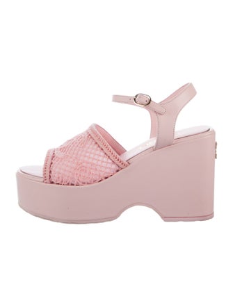Chanel Interlocking CC Logo Mesh Sandals