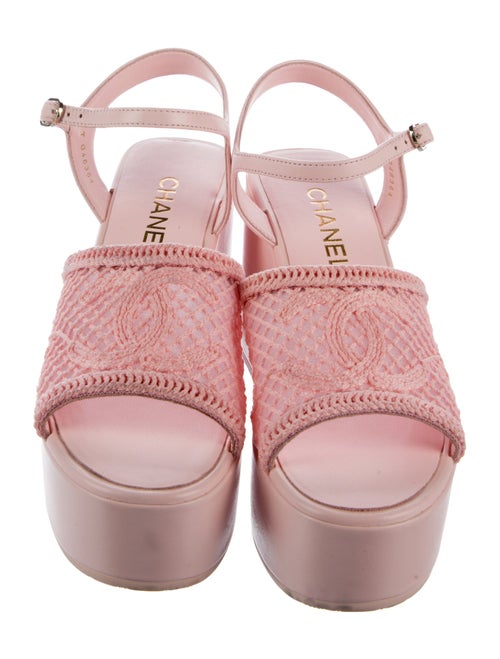 Chanel Interlocking CC Logo Mesh Sandals