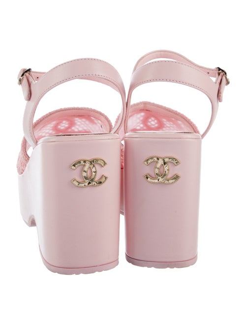Chanel Interlocking CC Logo Mesh Sandals