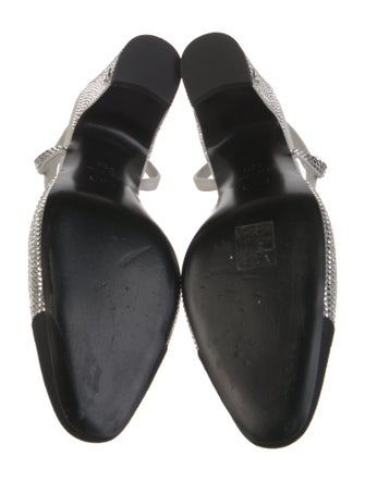 Chanel Interlocking CC Logo Crystal Slingback Pumps