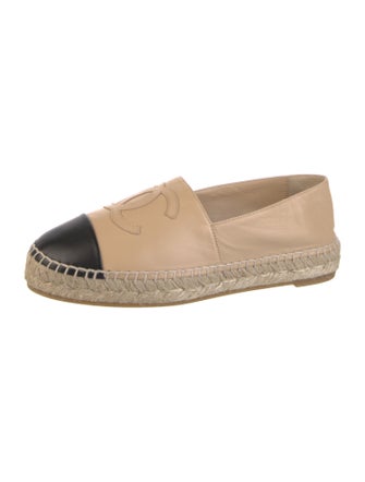 Chanel Interlocking CC Logo Lambskin Espadrilles