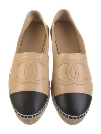 Chanel Interlocking CC Logo Lambskin Espadrilles