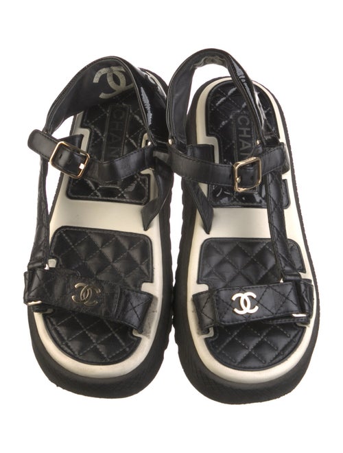 Chanel 2023 Interlocking CC Logo Slingback Sandals