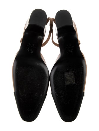 Chanel Interlocking CC Logo Leather Slingback Pumps