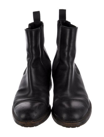Chanel Interlocking CC Logo Leather Chelsea Boots