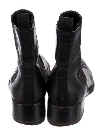 Chanel Interlocking CC Logo Leather Chelsea Boots