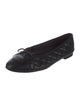 Chanel Interlocking CC Logo Leather Ballet Flats