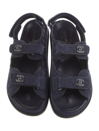 Chanel 2021 Interlocking CC Logo Sandals w/ Tags