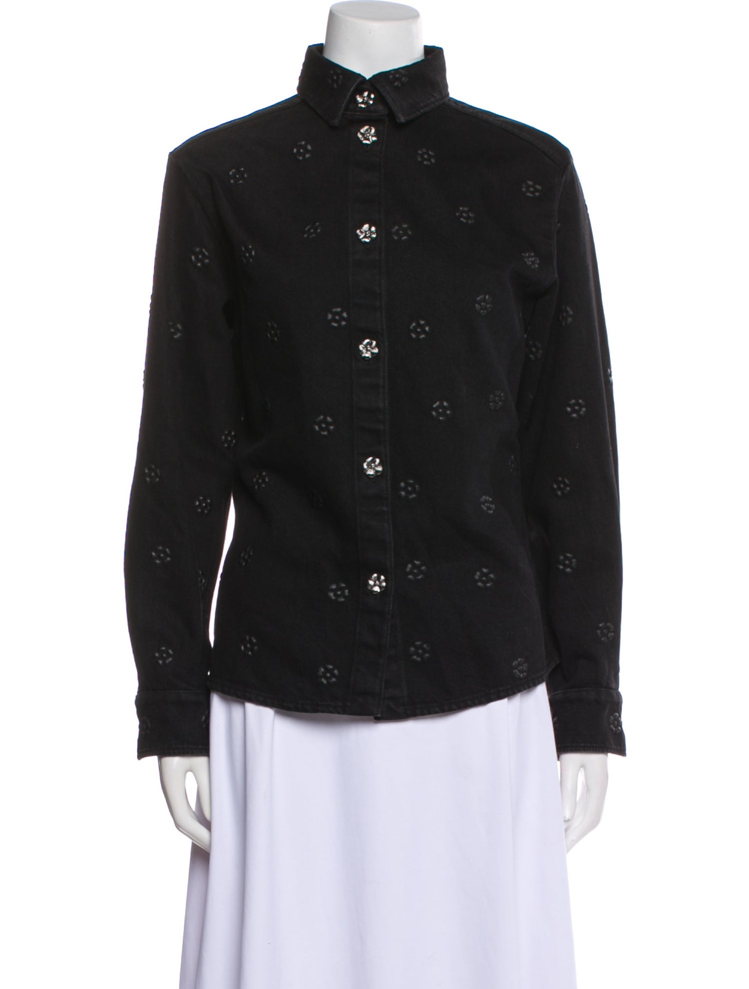 Chanel 2023 Denim Button-Up Top