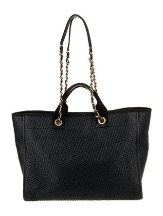 Chanel Medium Chain Raffia Deauville Shopping Tote