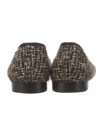 Chanel Interlocking CC Logo Tweed Flats