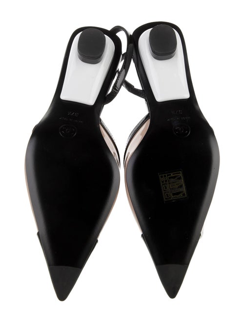 Chanel Interlocking CC Logo Patent Leather Slingback Pumps
