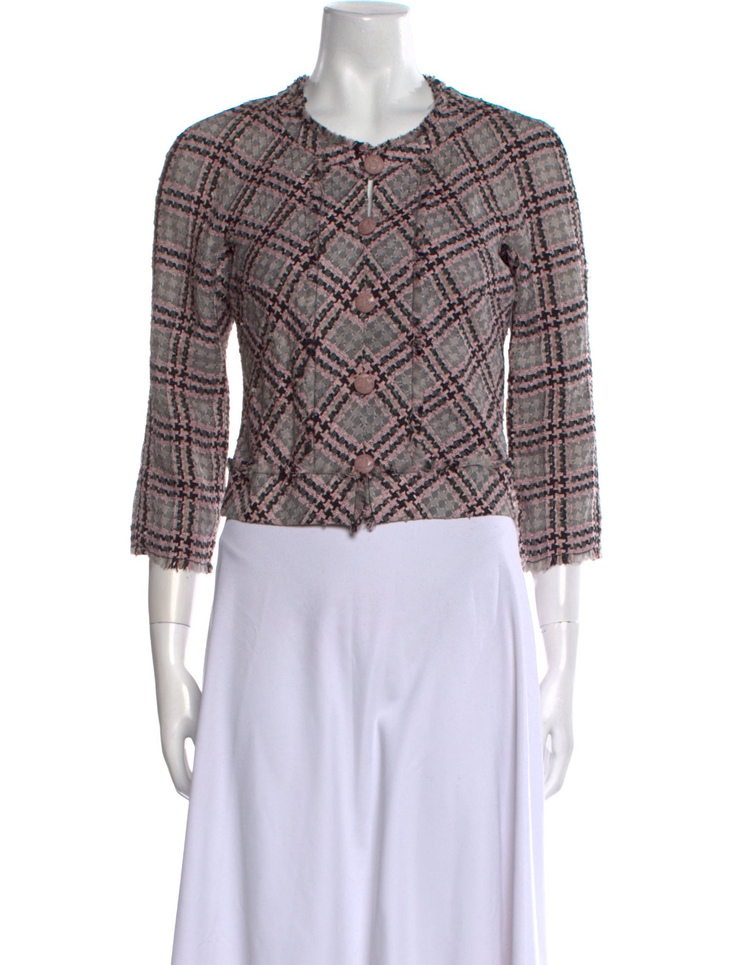 Chanel 2011 Plaid Print Crop Top