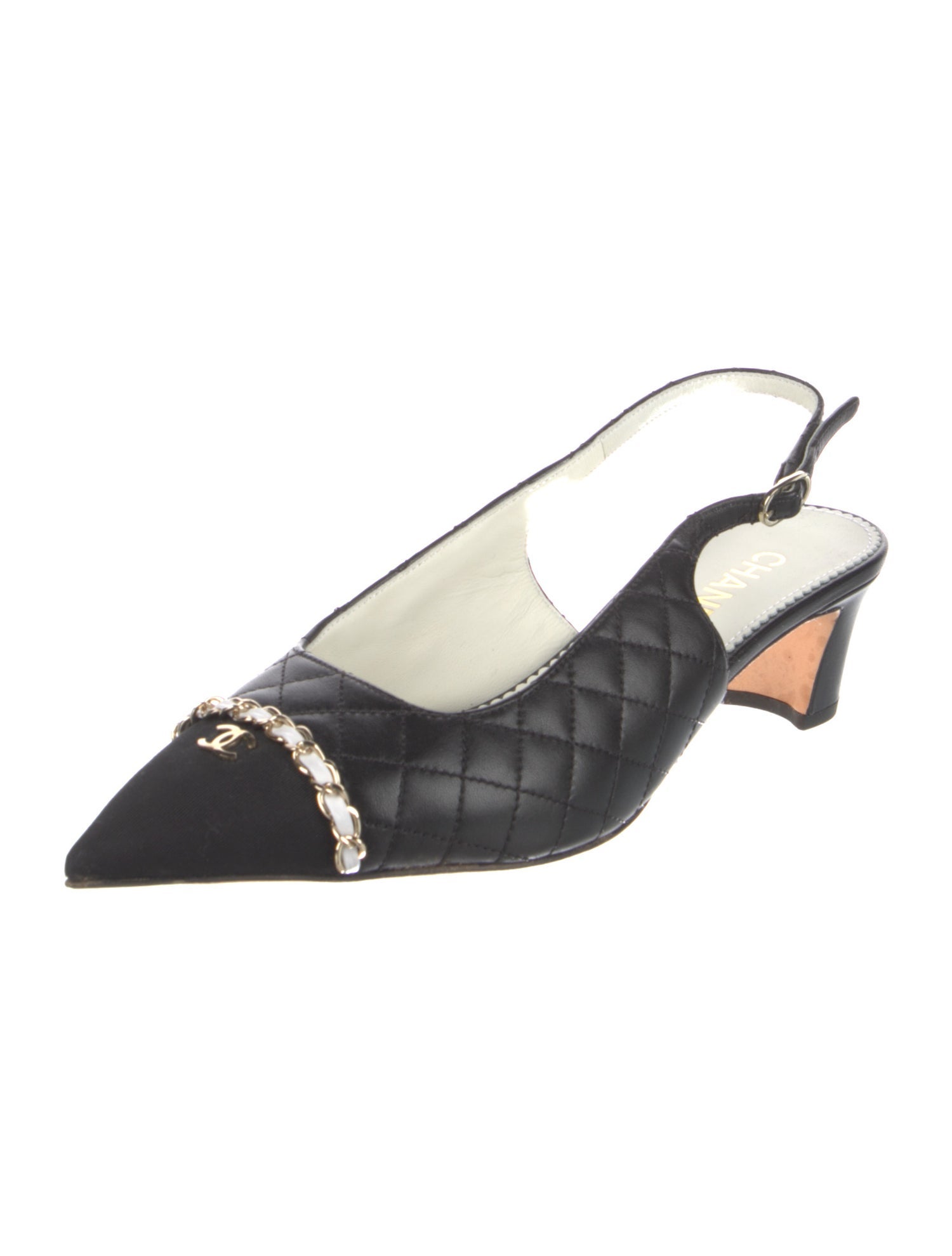 Chanel 2023 Interlocking CC Logo Slingback Pumps