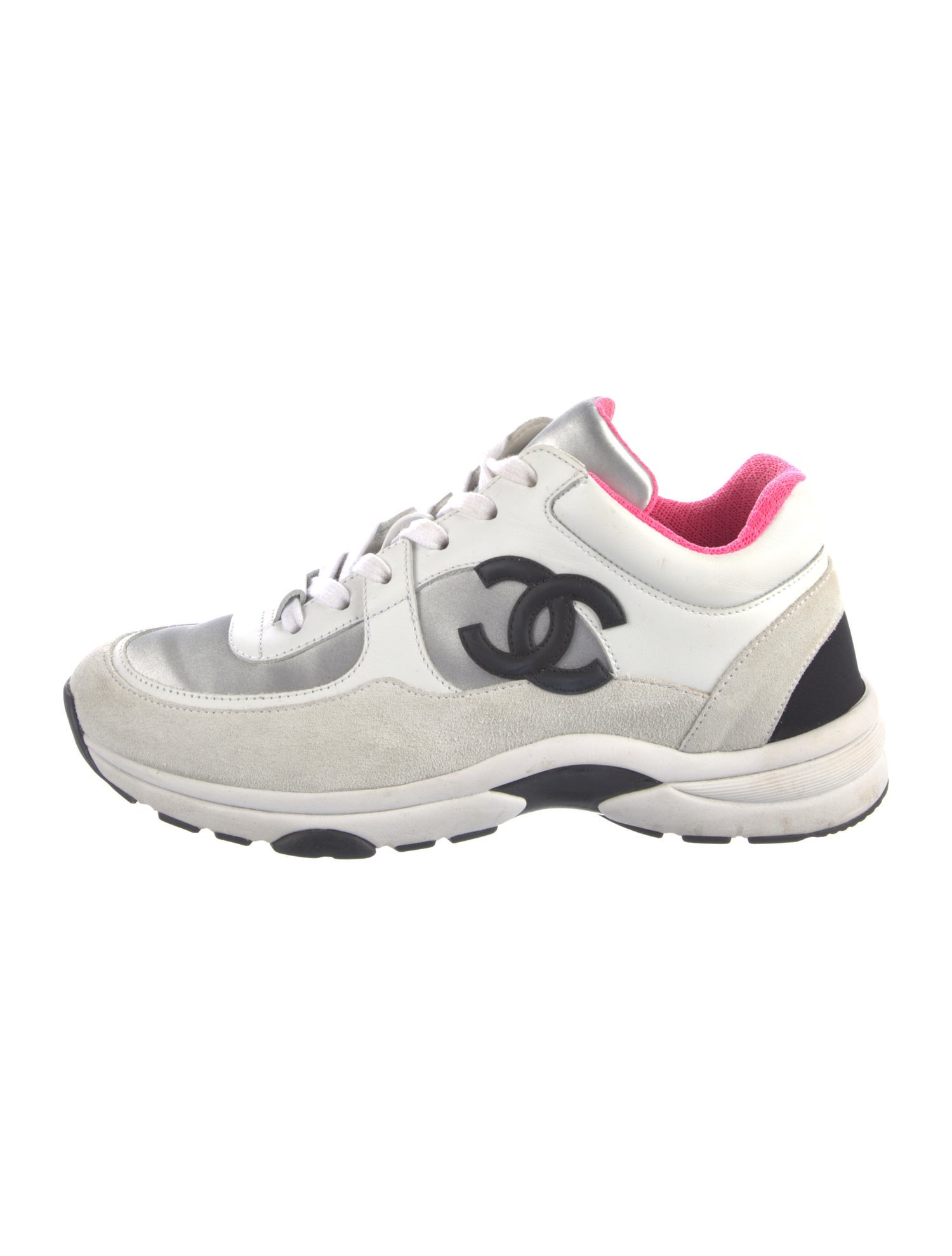 Chanel Interlocking CC Logo Leather Sneakers