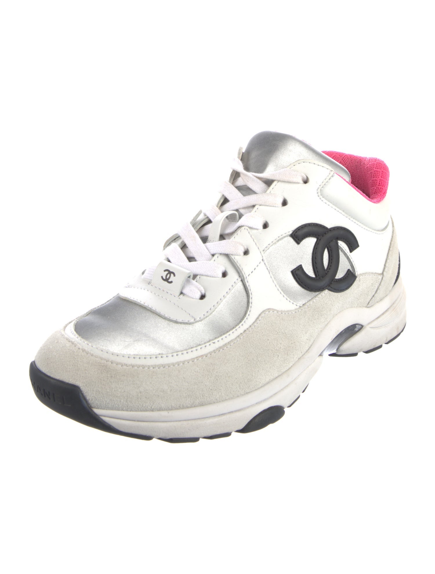 Chanel Interlocking CC Logo Leather Sneakers