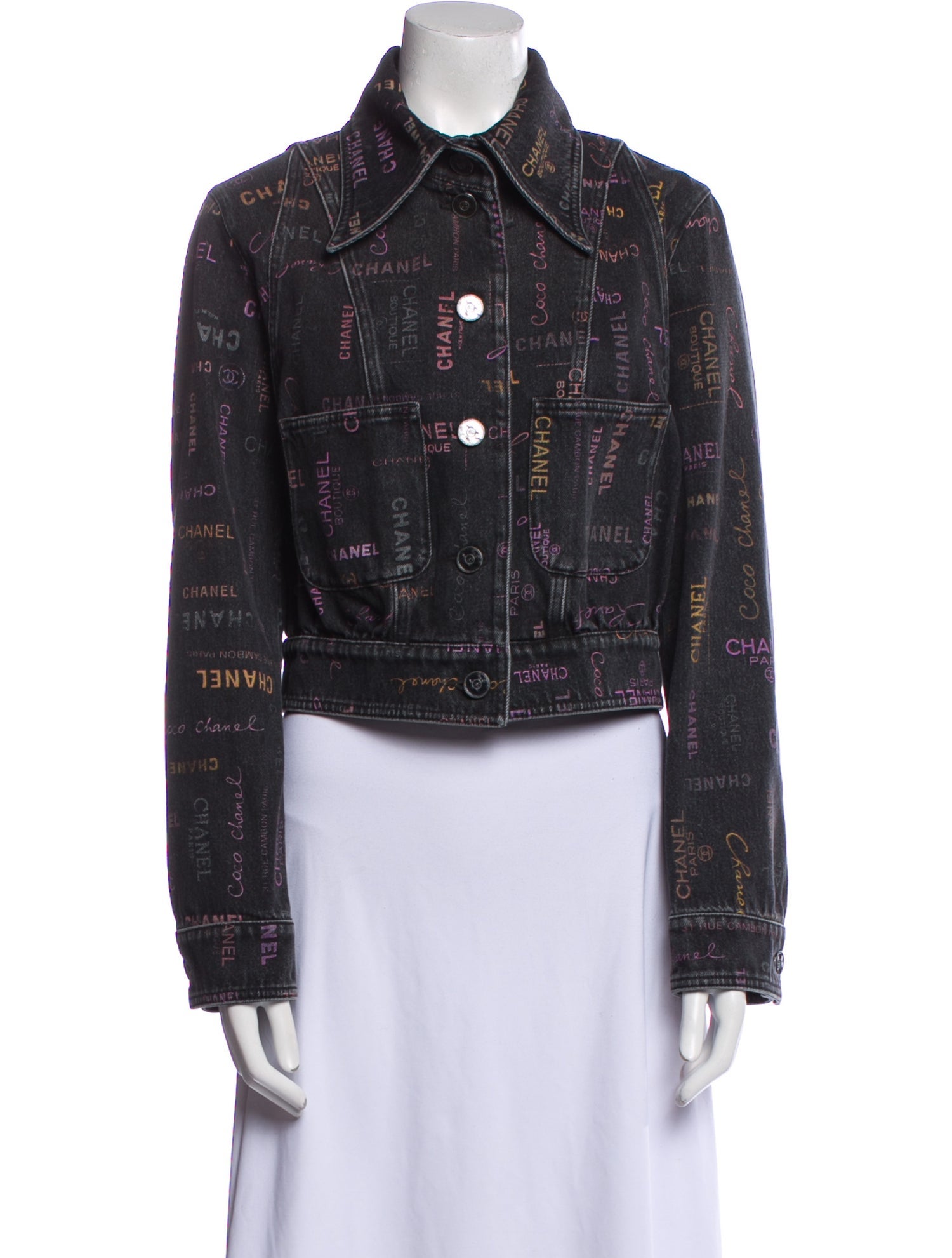 Chanel 2022 Plaid Print Denim Jacket