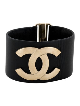 Chanel Leather CC Wrap Bracelet