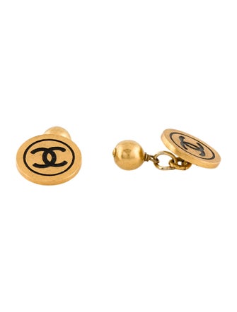 Chanel Vintage Enamel CC Cufflinks